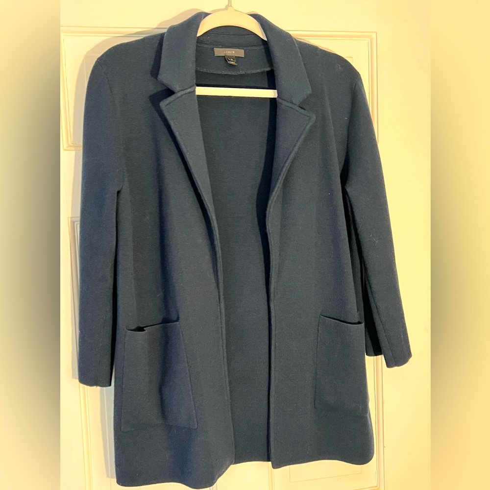 EUC J. Crew Women’s Navy Sweater Blazer Sz Small